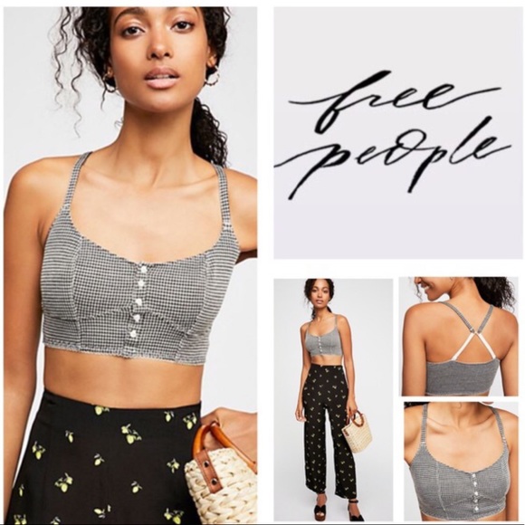 Free People Other - FREE PEOPLE Delilah Gingham Soft Bra Bralette Top